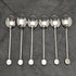 Vintage Sterling Silver Teaspoon Set of 6 Opal Decorated Case